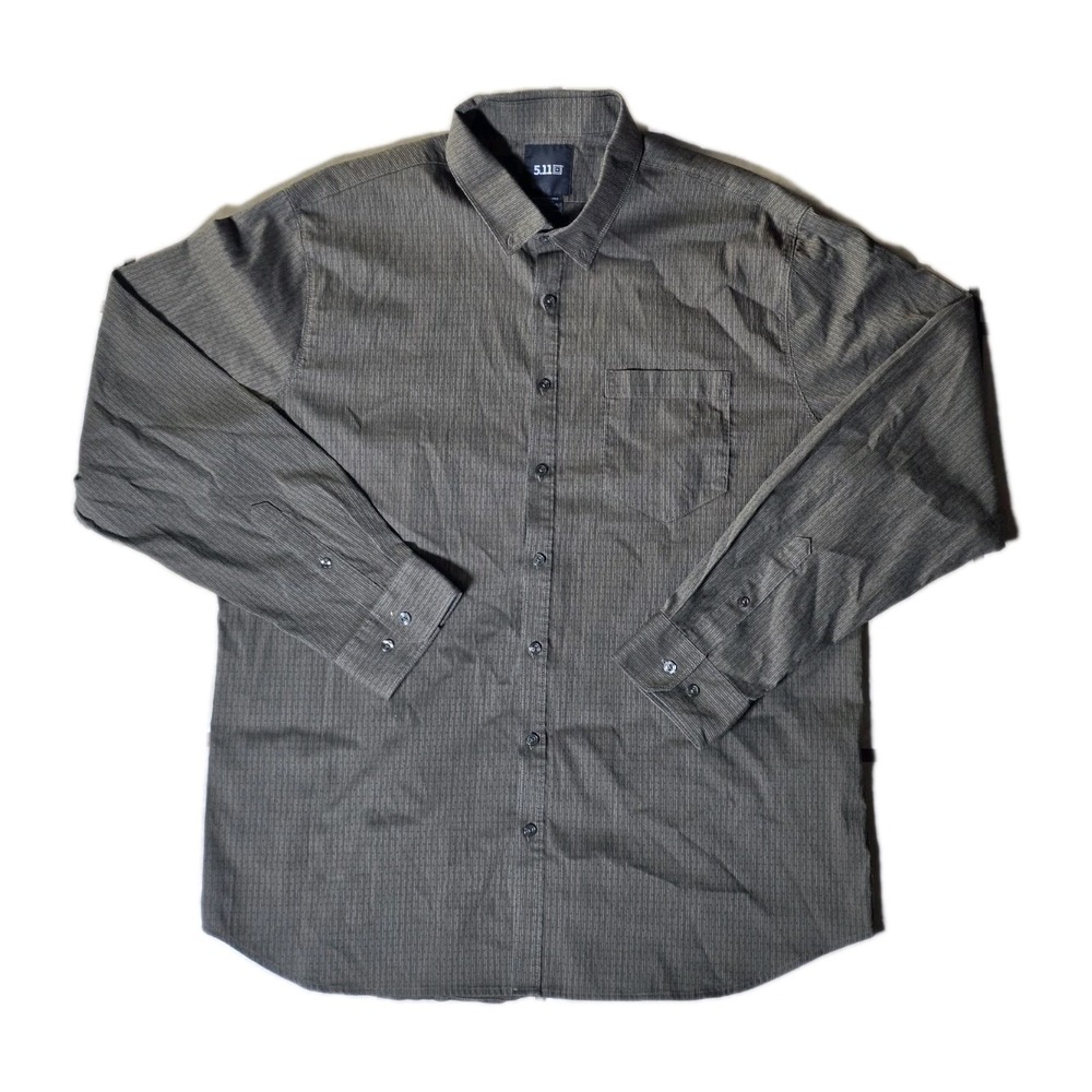 5.11 Tactical Shirt Men 2XL Green Long Sleeve Chest Pockets